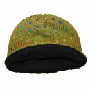 Berretto di lana con motivo - cappello caldo fatto a mano - verde - multicolore