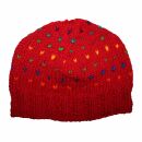 Gorra tejida de lana con dibujo - rojo - multicolor -...