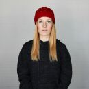 Woolen hat with pattern - red - multicolour - Knit cap