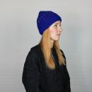 Gorra tejida de lana con dibujo - azul - multicolor - Gorro de punta