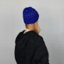 Woolen hat with pattern - blue - multicolour - Knit cap