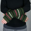 Woolen arm warmers - Knitted arm warmers - Olive-green...