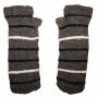 Woolen arm warmers - Knitted arm warmers - grey with stripes - Fleece arm warmers
