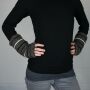 Woolen arm warmers - Knitted arm warmers - grey with stripes - Fleece arm warmers