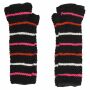 Woolen arm warmers - Knitted arm warmers - Black with stripes - Fleece arm warmers