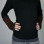 Woolen arm warmers - Knitted arm warmers - brown with pattern - Fleece arm warmers