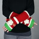 Woolen arm warmers - Knitted arm warmers - Red with...