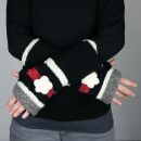 Woolen arm warmers - Knitted arm warmers - black with...