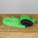 Mittens in lana - Guanti a maglia - verde con motivo - Mittens con pile