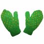 Mittens in lana - Guanti a maglia - verde con motivo - Mittens con pile