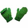 Half-finger gloves - Mittens with pattern - green-yellow