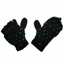 Half-finger gloves - Mittens with pattern - black-blue