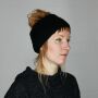 Woolen headband - black - hand knitted