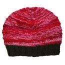 Berretto di lana con fili colorati - corto - cappello caldo fatto a maglia - verde - rosa - rosso