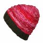 Berretto di lana con fili colorati - corto - cappello caldo fatto a maglia - verde - rosa - rosso