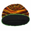 Woolen hat with coloured threads - short - green - red - yellow - black - Knit cap