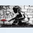 Foto su tela - street art - ragazza con fungo - stampa...