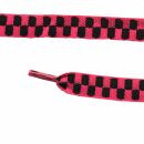 Shoelaces - pink-black chequered - approx. 110 x 1 cm