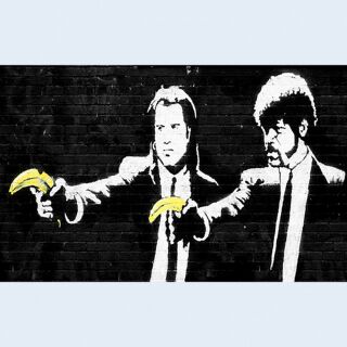 Impresión con bastidor sencillo - Streetart - Gangster con banana - Canvas y bastidor