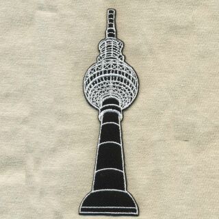 Patch Fernsehturm Berlin Aufnäher 10 cm weiß 