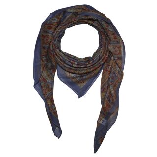 Cotton Scarf - Indian pattern 04 - purple - squared kerchief