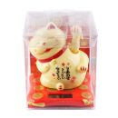 Agitando gato chino - Maneki neko sobre podio - 7,5cm - beige