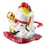 Lucky cat - Porcelain 26 cm white - High quality Maneki Neko - Waving cat