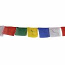 Tibetan prayer flags - 8 cm wide - black lettering - 5 reel set