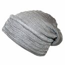 Beanie - 30 cm long - light grey - Knitted Hat - Cotton