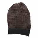 Beanie - 30 cm long - black-brown - Knitted Hat - Cotton