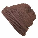 Beanie - 30 cm long - brown - Knitted Hat - Cotton