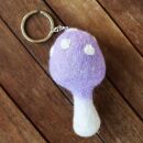 Keychain mushroom purple-white felt key ring decoration pendant
