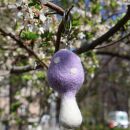 Keychain mushroom purple-white felt key ring decoration pendant
