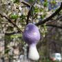 Keychain mushroom purple-white felt key ring decoration pendant