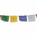 Bandiere di preghiera buddista tibetana - larghe 10 cm - scritta colorata - set di 5 rotoli