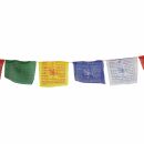 Tibetan prayer flags - 10 cm wide - multicolored lettering - 5 reel set