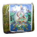 Bandiere di preghiera buddista tibetana - larghe 15 cm - scritta nera - set di 5 rotoli