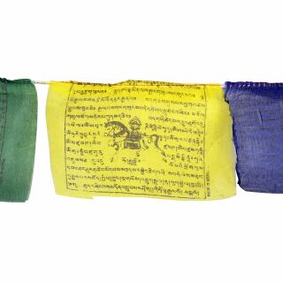Banderas tibetanas de oración - 20 cm de ancho - letras negro - Set de 5 tambores