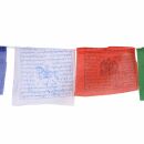 Tibetan prayer flags - 14 cm wide - multicolored lettering - 5 reel set