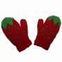 Childrens mittens - knitted gloves - Strawberry S