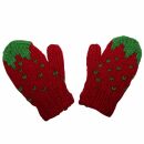 Childrens mittens - knitted gloves - Strawberry L