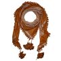 Stylishly detailed scarf with Kufiya style - Indian pattern - curry - white