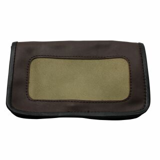 Tobacco pouch made of smooth leather - brown-dark-sand-color-black - Tobacco bag