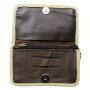 Tobacco pouch made of smooth leather - dark-brown-light-brown-beige - Tobacco bag