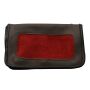 Tobacco pouch made of smooth leather - dark-brown-dark-red-black - Tobacco bag