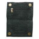 Tobacco pouch made of suede leather - black - Tobacco bag