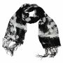 Sciarpa - fantasia con viso - bianco e nero - 40x160 cm - fazzoletto da collo