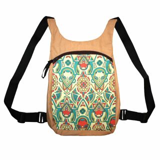 Bagpack with geometrical pattern - light brown - Sling bag