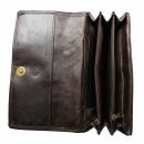 Portafoglio realizzato in pelle liscia - marrone-scuro - portafoglio - borsa