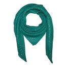 Pañuelo de algodón - verde-verde turquesa Lúrex plata - Pañuelo cuadrado para el cuello